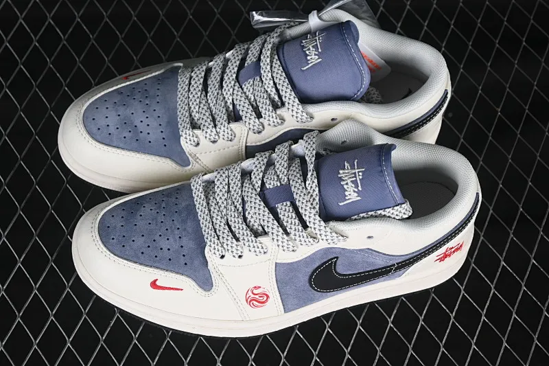 All Categories Air Jordan Jordan Series Basketball Shoes Air Jordan 1 Low High-end Customized Low-top Sneakers Air Jordan 1 Low AJ1 Joe 1 Stusi Joint Year of the Snake Limited Off-White Dark Gray Hook High-end Customized Low-top Retro Basketball Shoes XX3318-517